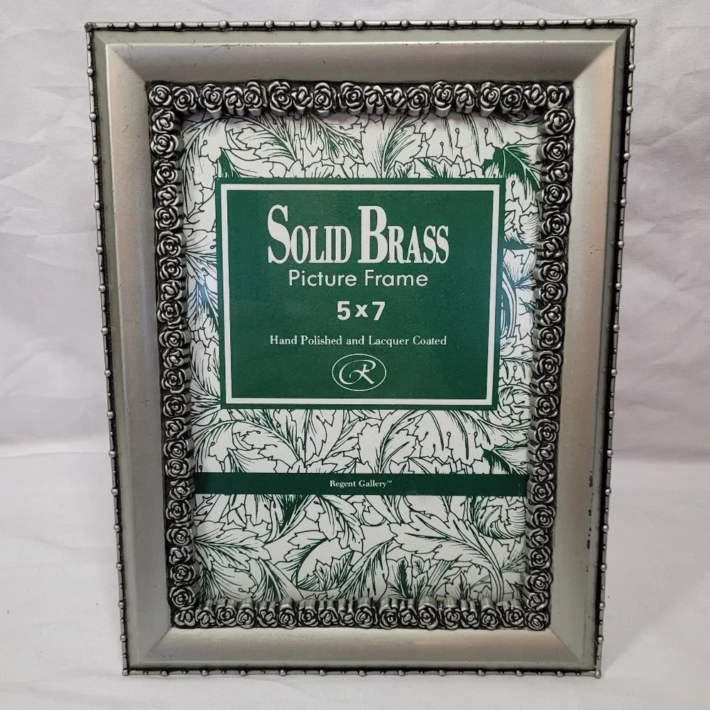 Burnes Of Boston Silver-Tone Ornate Brass Picture Frame